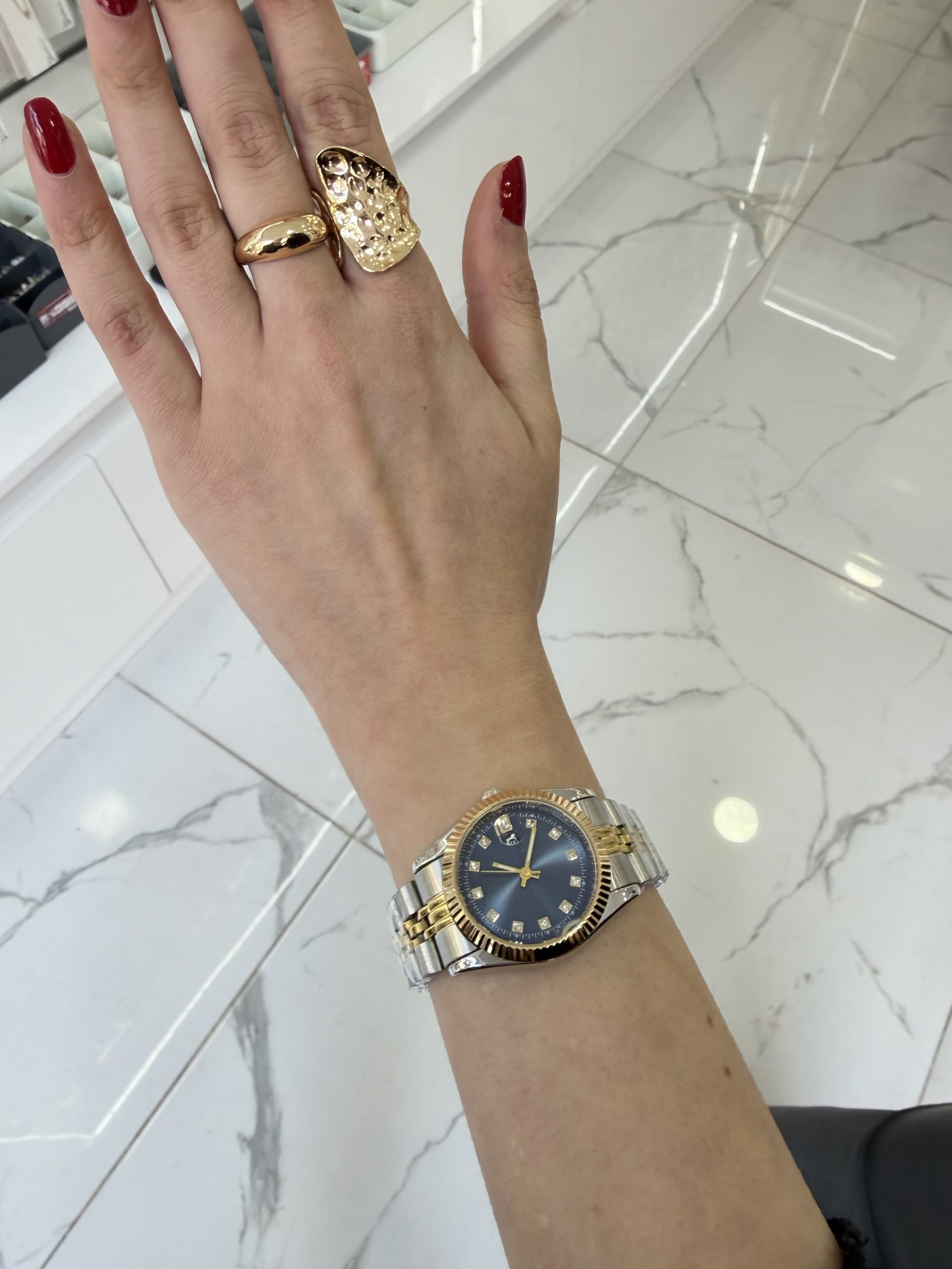 img_4758 Lacivert Çelik Kordon Saat - Görsel 1