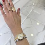 Krem Çelik Kordon Saat