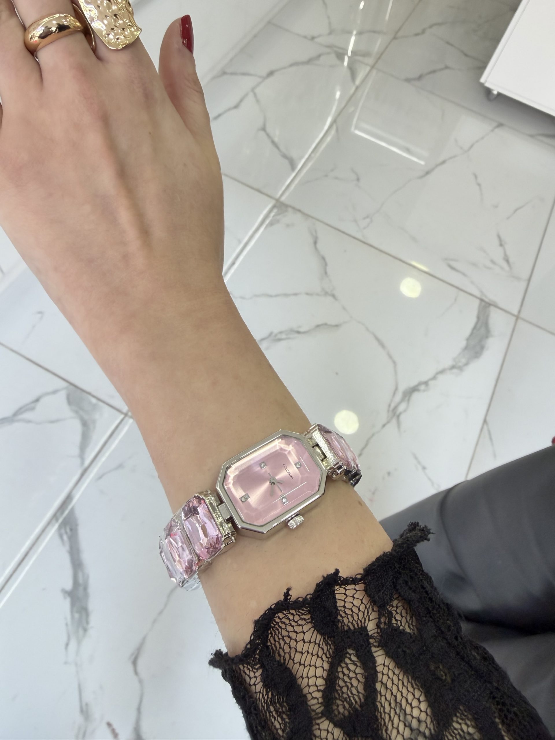 img_4763 Pembe Taşlı Mrka Saat - Görsel 1