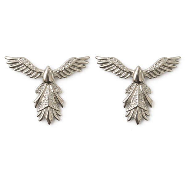 Gümüş Renk Anka Kuşu Küpe