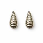 Gümüş Renk Çizgili Damla Küpe