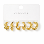 Gold Çoklu Halka Küpe