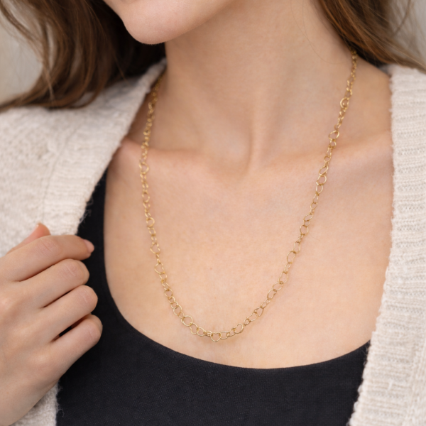 Çelik 60 cm Uzun Kalp Kolye