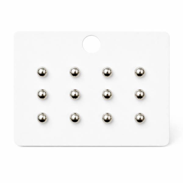 Gümüş Renk 12 Li Topcuk Küpe