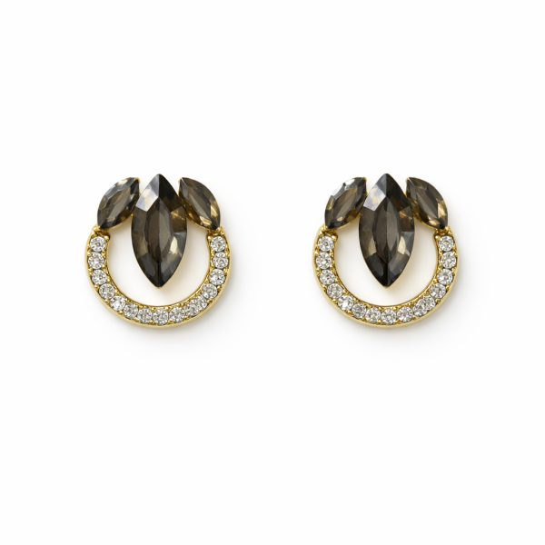 Gri Taş Tasarım Küpe