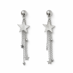 Gümüş Renk Sallanan Yıldız Küpe