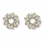 Baget Taş Gümüş Renk Tarz Küpe