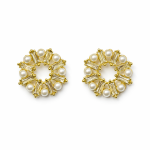 İncili Taşlı Tasarım Küpe