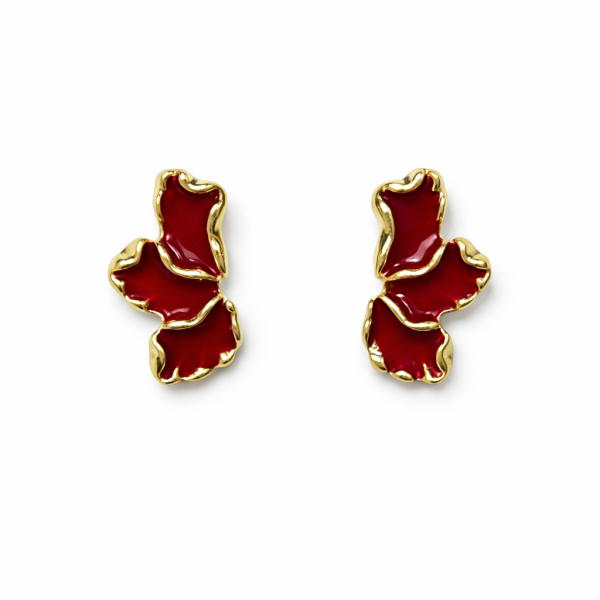 Bordo YÇiçek Küpe