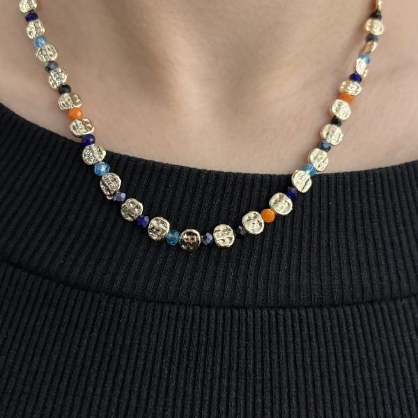 Vip Renkli Gold Yassı Kolye