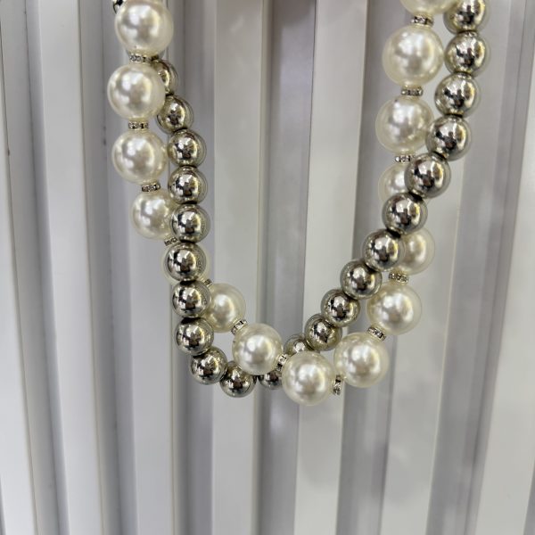 İnci Top Gümüş Tasarım Kolye