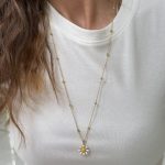 Çelik Uzun 60 cm Papatya Kolye