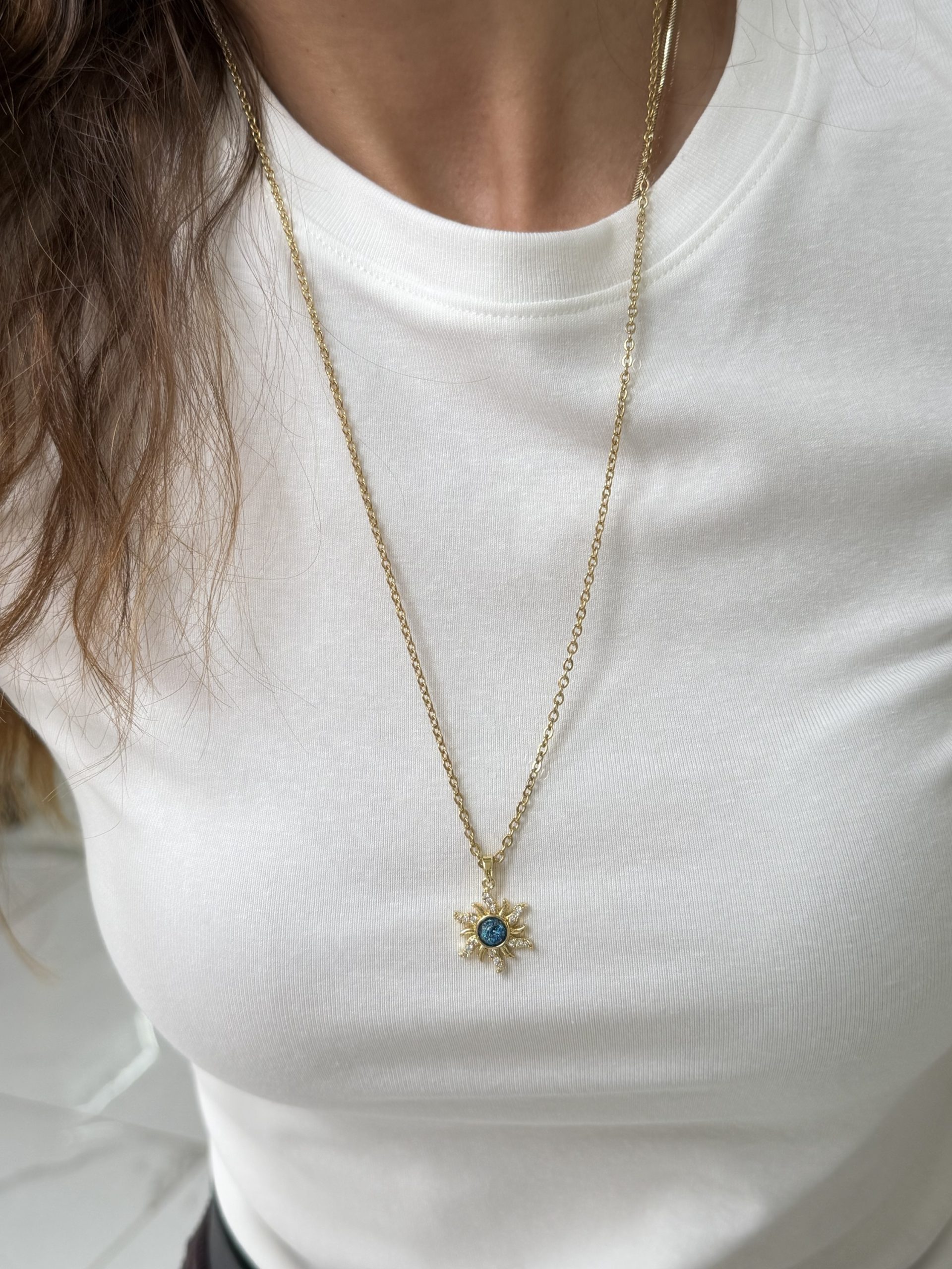 img_5547 Çelik Uzun 60 cm Firuze Kolye - Görsel 1