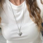 Çelik Gümüş Renk Uzun 60 cm Kalp Kolye