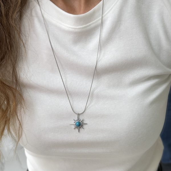 Çelik Gümüş Renk Uzun 60 cm Kutup Kolye