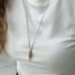 Çelik Gümüş Renk Uzun 60 cm Kaplan Kolye