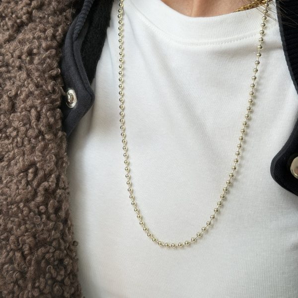 14K Altın Kaplama 60 cm Topcuk Kolye