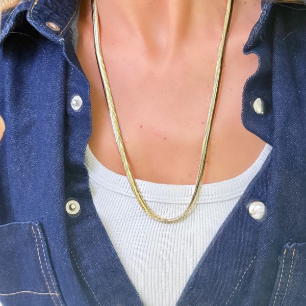 14K Altın Kaplama Kalın İtalyan Kolye 60cm