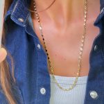 14K Altın Kaplama  Pul Kolye 60cm