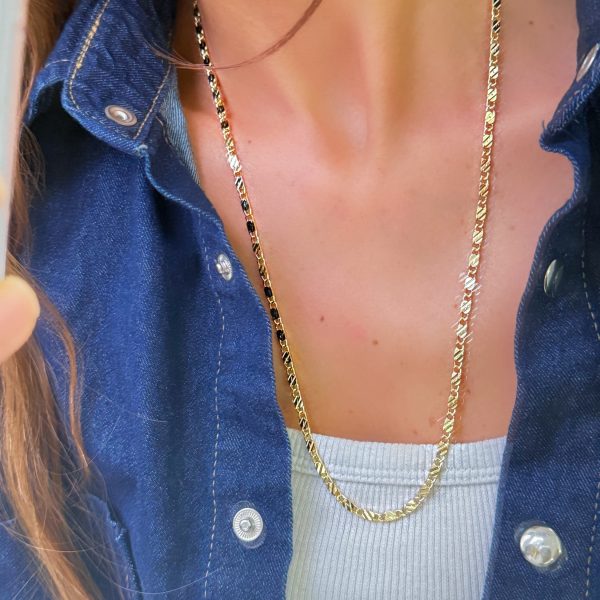 14K Altın Kaplama  Pul Kolye 60cm