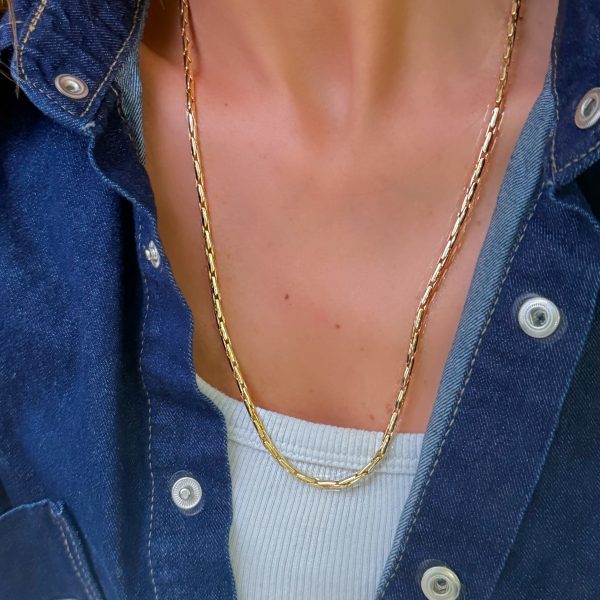 14K Altın Kaplama Kalın Kobra Yılan Kolye 60 cm