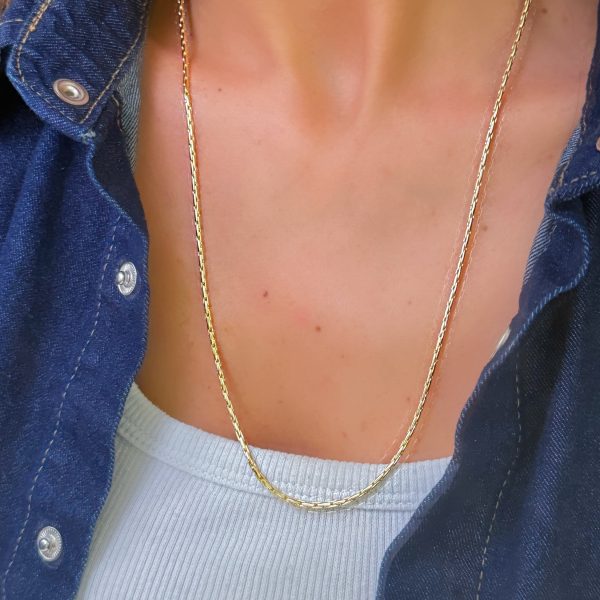 14K Altın Kaplama  İnce Kobra Kolye 60cm