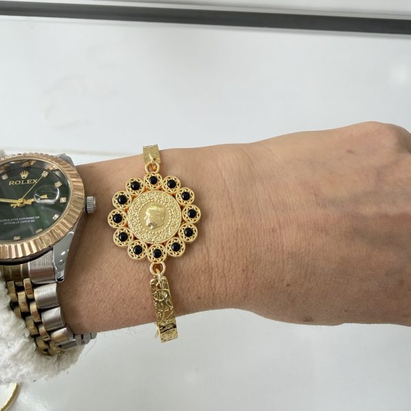 Vip Siyah Çeyrekli Kelepçe Bileklik