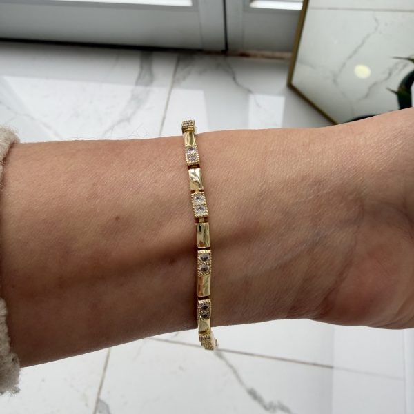 14K CM Altın Kaplama Taşlı Bileklik