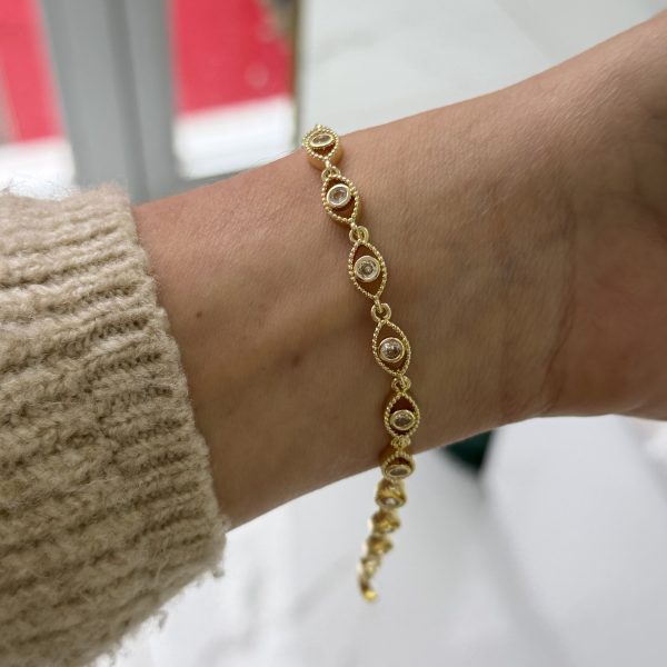 14K CM Altın Kaplama  Göz Bileklik