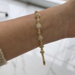 14K CM Altın Kaplama Çiçek Bileklik