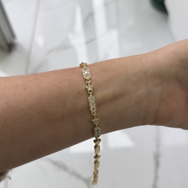 14K CM Altın Kaplama Yıldız Bileklik