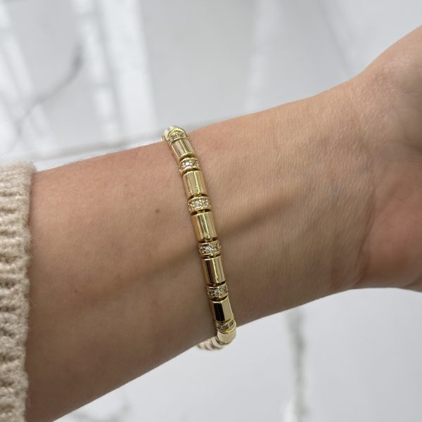 14K CM Altın Kaplama Tek Sıra Leyla Bileklik