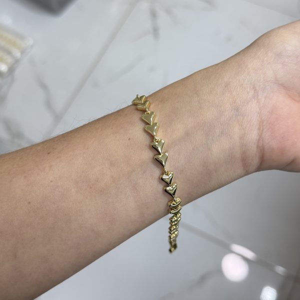 14K CM Altın Kaplama Kalp Bileklik