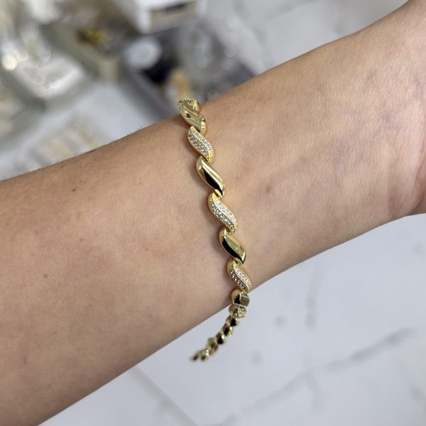 14K CM Altın Kaplama S Bileklik