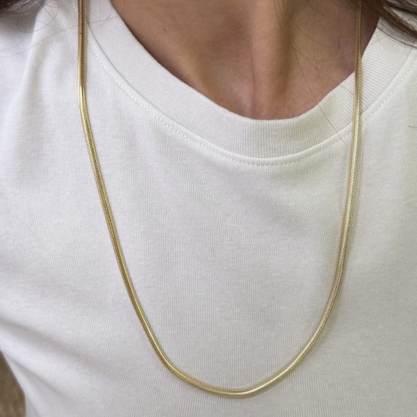 14K CM Altın Kaplama İtalyan 60 cm Kolye