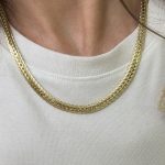 14K CM Altın Kaplama Kalın Sıkarpa Kolye 45 cm