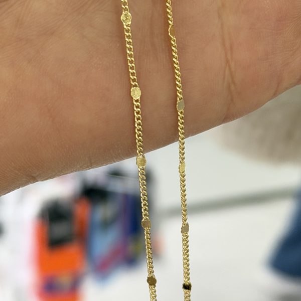 14K CM Altın Kaplama Mini Pul 45 cm Kolye