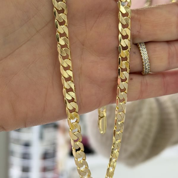 14K CM Altın Kaplama Kalın Arpa 45 cm Kolye