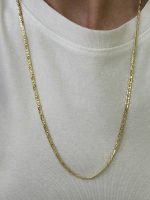 14K CM Altın Kaplama Desenli Kobra Kolye 60 cm - Görsel 2