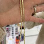 14K CM Altın Kaplama Desenli Kobra Kolye 60 cm