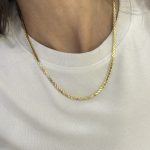 14K CM Altın Kaplama İnce S Kobra Kolye 45 cm