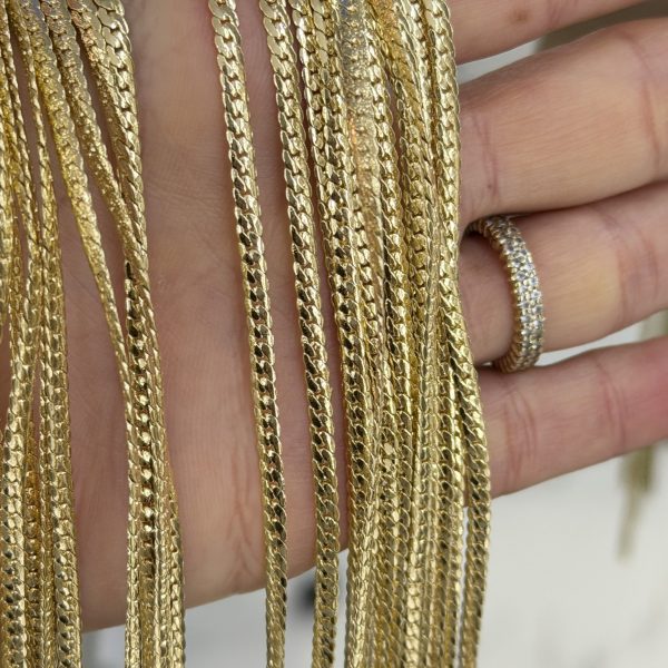 14K CM Altın Kaplama İnce Arpa Yılan Kolye 60cm