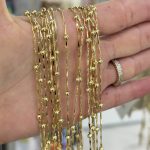 14K CM Altın Kaplama Parlak Top  60cm Kolye