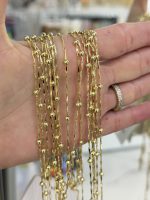 14K CM Altın Kaplama Parlak Top  60cm Kolye