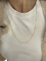 14K CM Altın Kaplama Parlak Top  60cm Kolye - Görsel 2