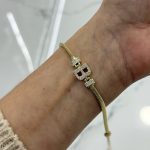 14K CM Altın Kaplama B Harf Bileklik