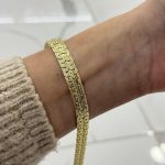 14K CM Altın Kaplama Kalın Çift Sıra Bileklik