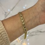 14K CM Altın Kaplama Kalın Çift Sıra Bileklik