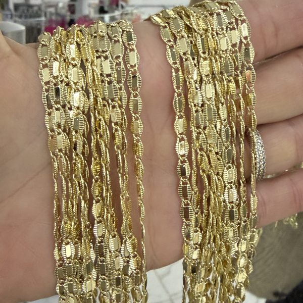 14K CM Altın Kaplama 45 cm Desenli Kolye