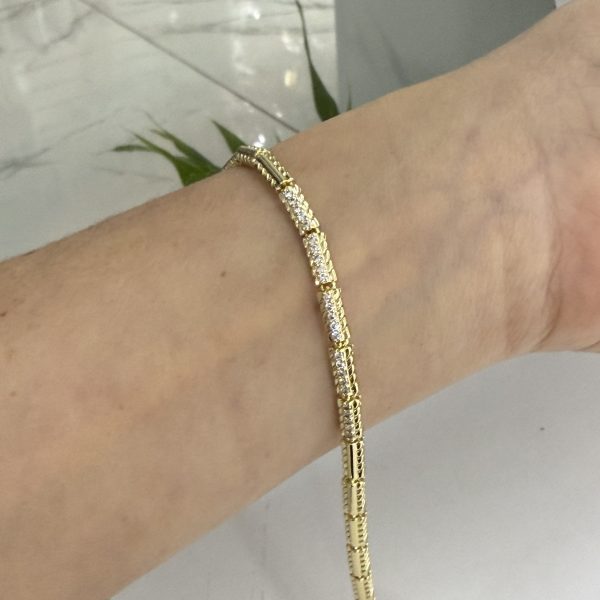 14K CM Altın Kaplama Kalın Bileklik